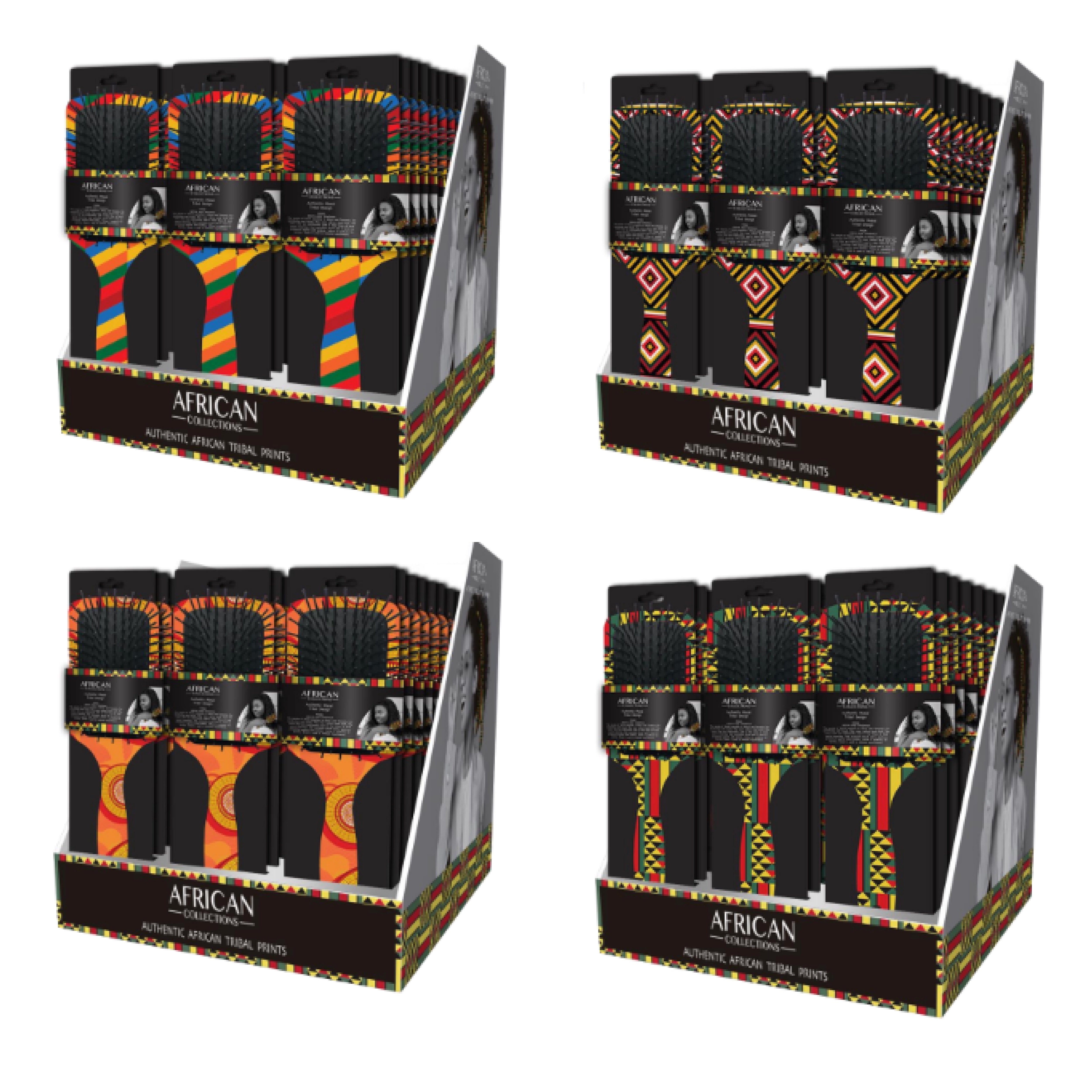 African Maasai Print Hair Brush