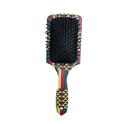 African Maasai print hair brush with traditional cultural pattern and soft bristles.