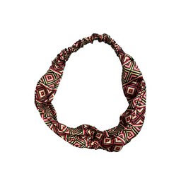 Vibrant African Ndebele print twist headband, colorful geometric hair accessory.