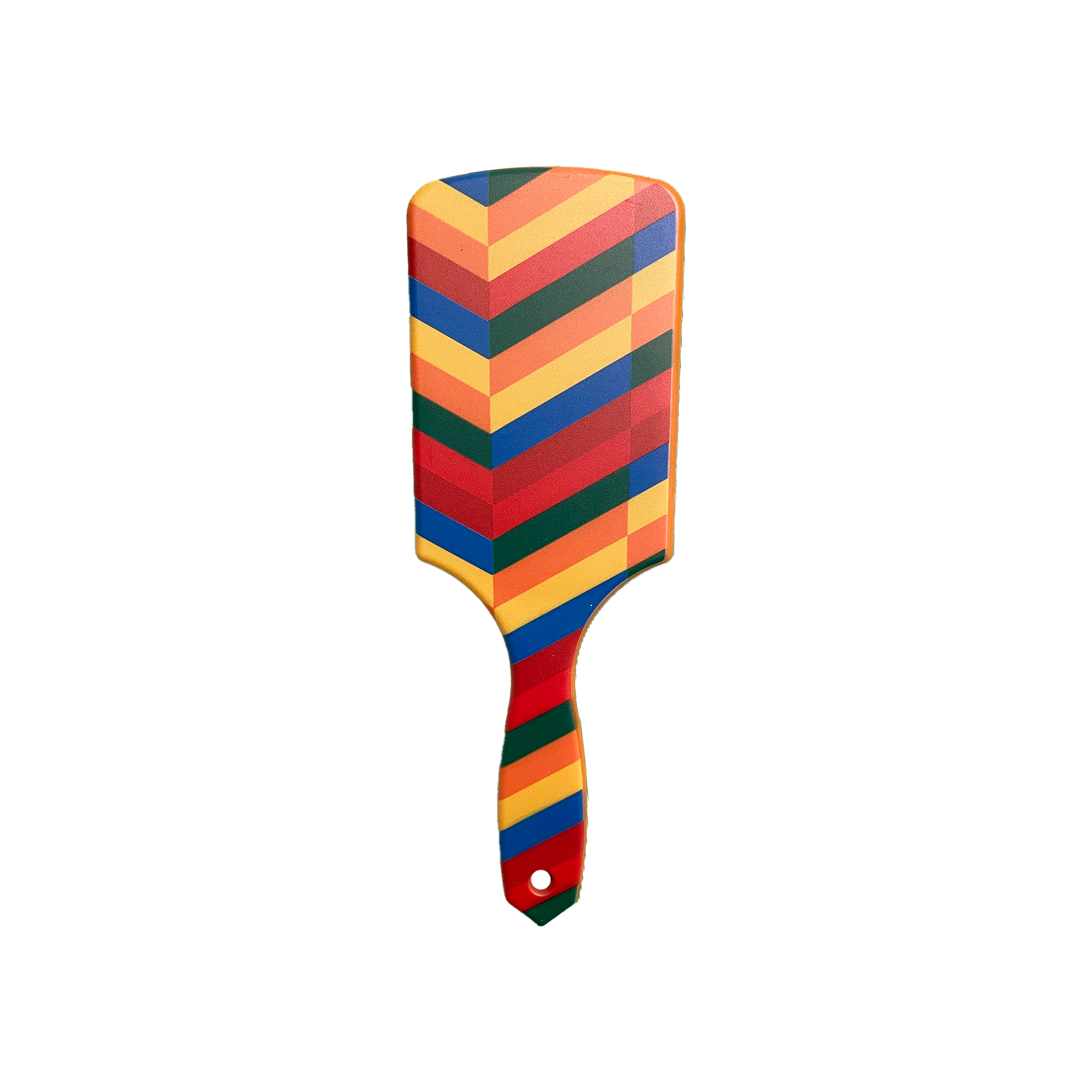 Vibrant African Samburu print hair brush, colorful African design hair accessory.