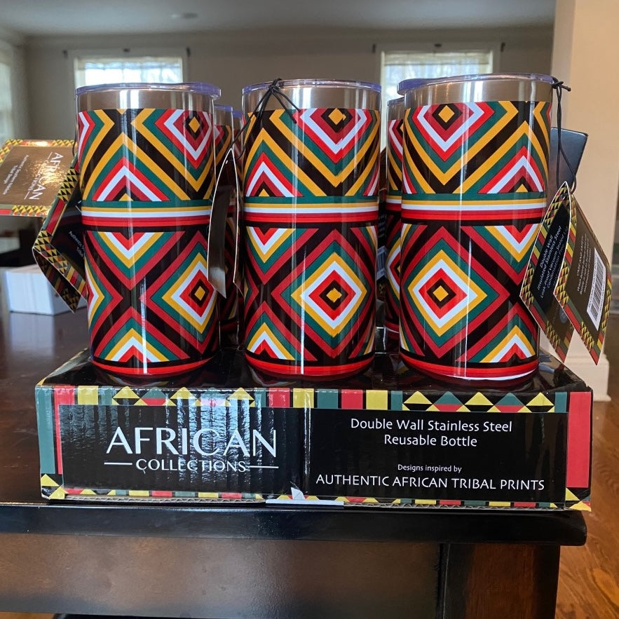 Ndebele Geometric Insulated Stainless Steel Water Bottle